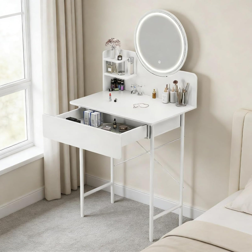 Vanity Desk with Mirror and LED Lights D99729