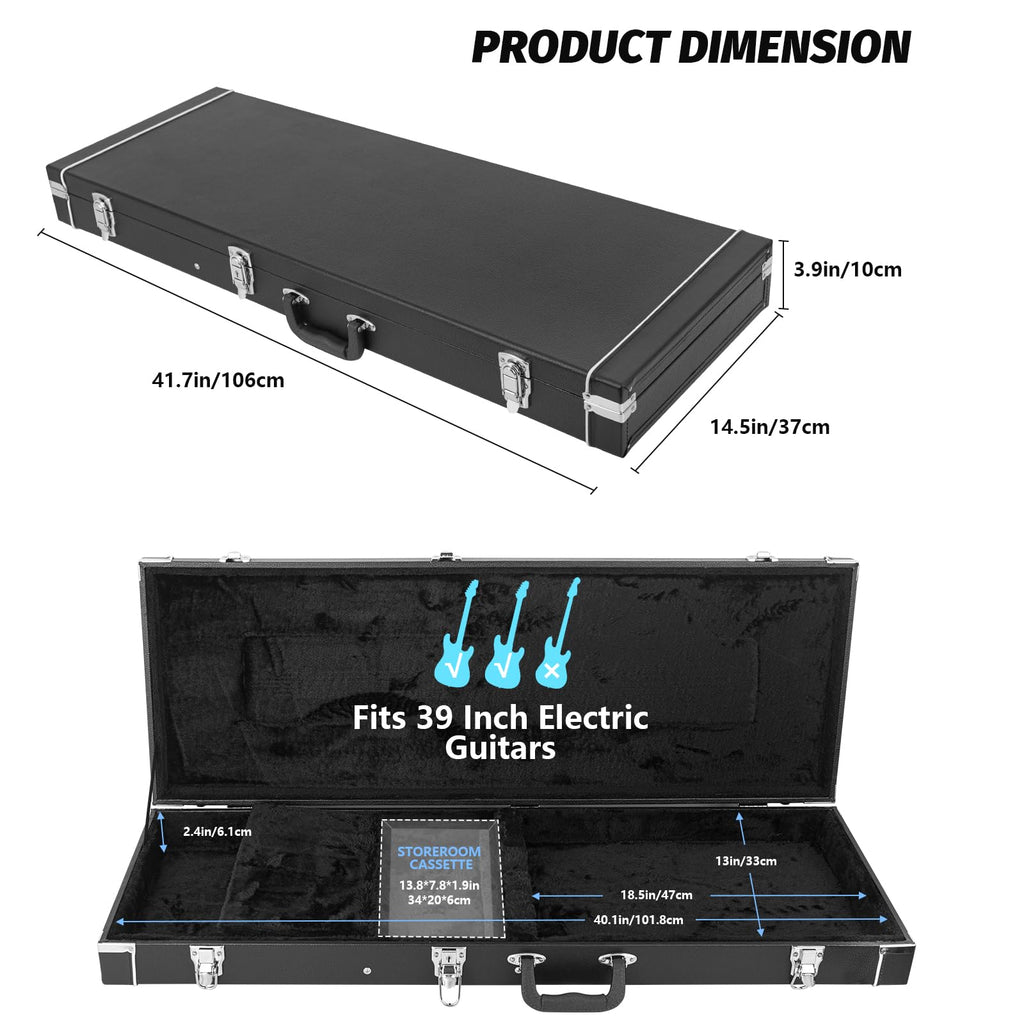 39-Inch Electric Guitar Hard Shell Case with Lock Latch E4770