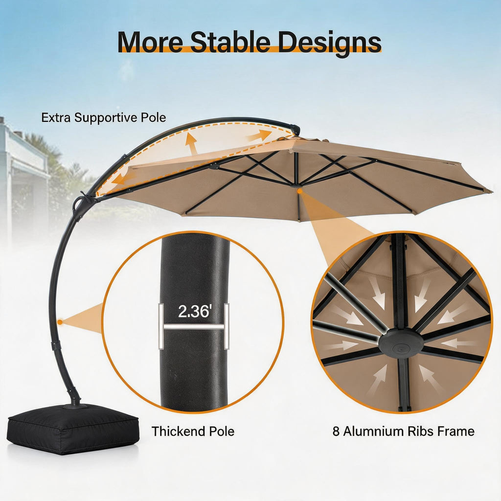 Patio Cantilever Umbrella with Base K799