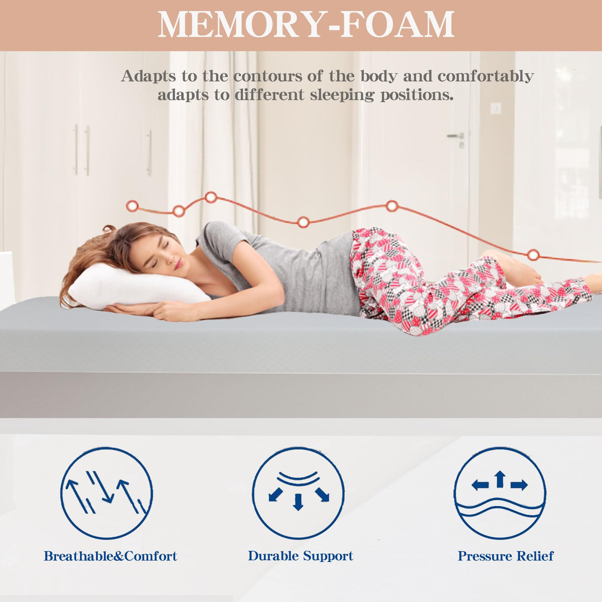 5 Inch Gel Memory Foam Twin Mattress J65114