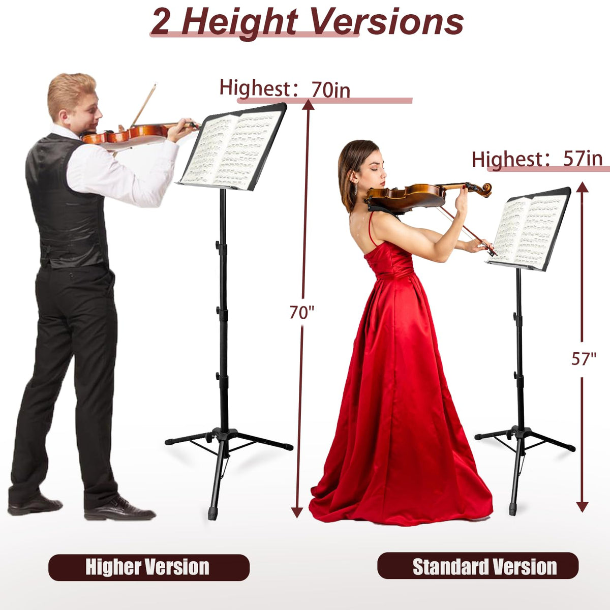 70IN Adjustable Sheet Music Stand with Carrying Bag I254