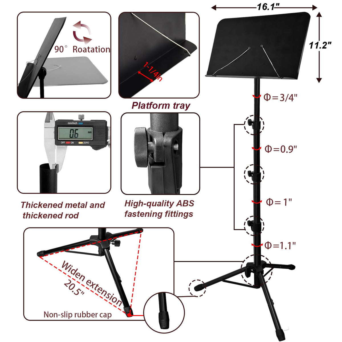 70IN Adjustable Sheet Music Stand with Carrying Bag I254