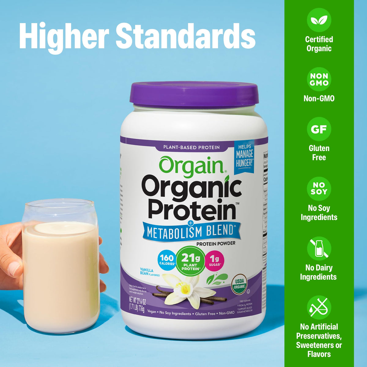 Organic Vegan Protein Powder Vanilla 1.71lb W467389
