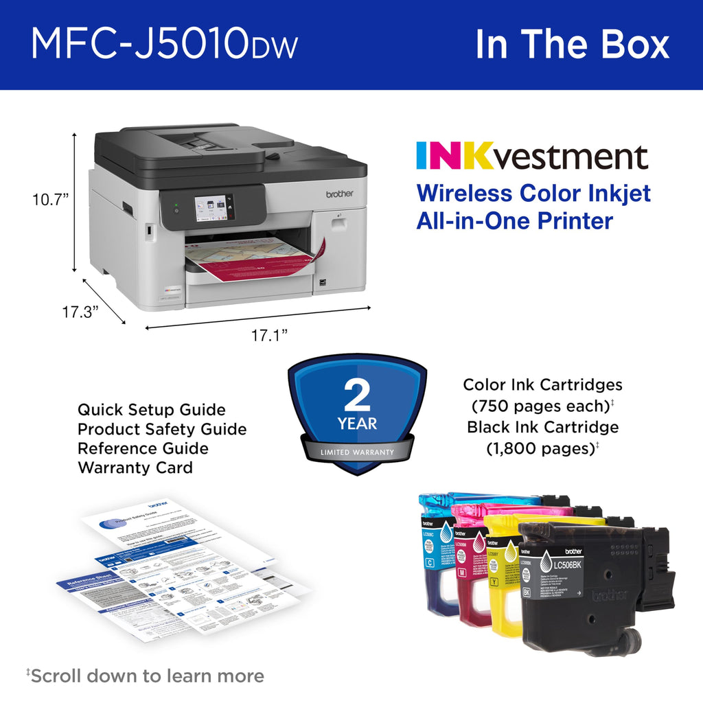 Wireless Color Inkjet All-in-One Printer with 2-Sided Copy & Scan V969