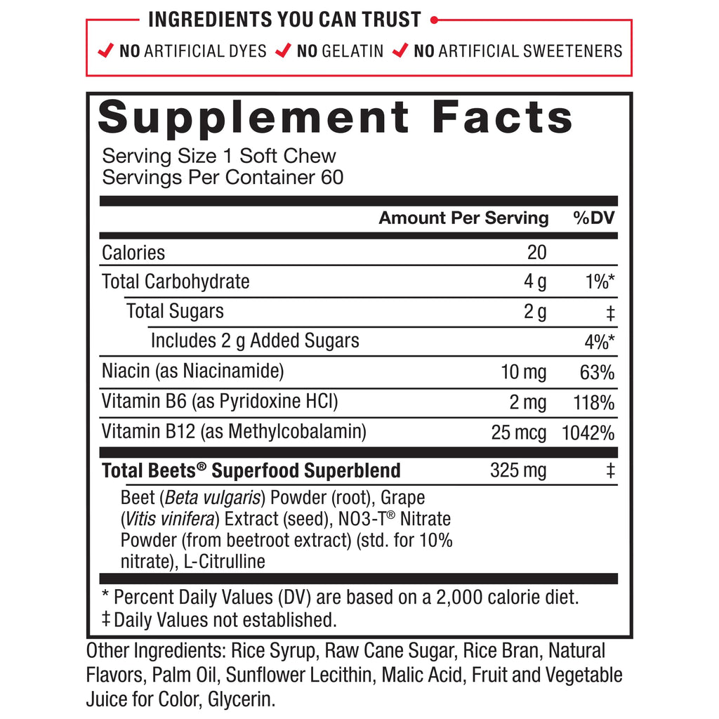 Beet Soft Chews and Turmeric Joint Support Supplement V6108