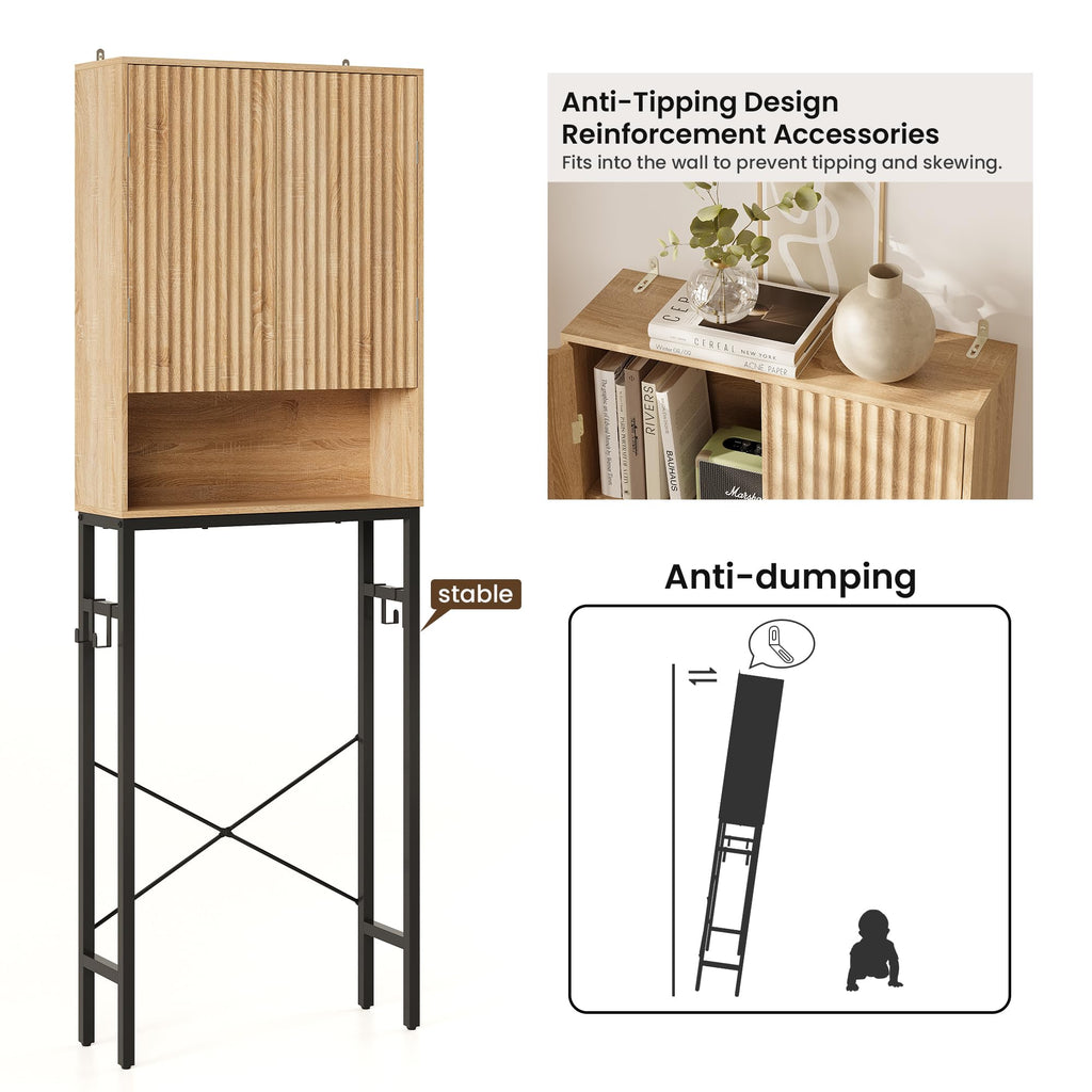 Freestanding Tall Wood Over The Toilet Storage Cabinet D92502