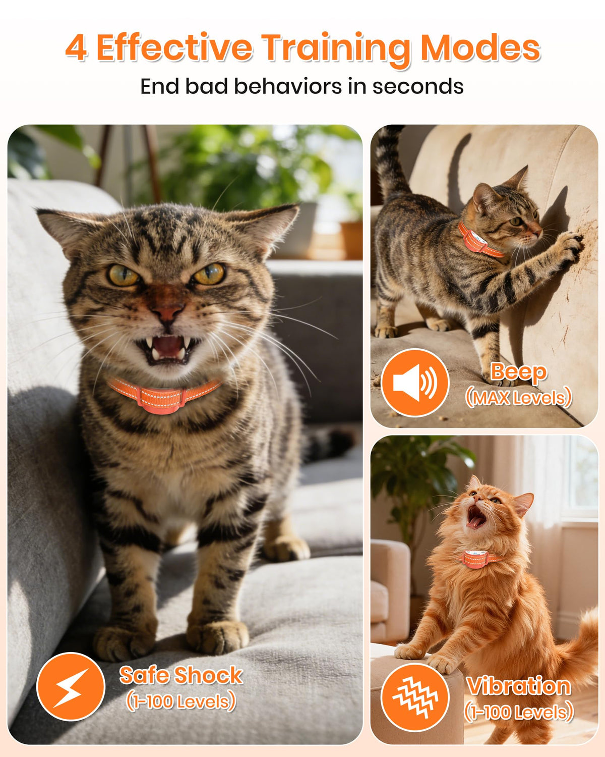 Lightweight Waterproof Cat Training Collar with Remote Q494