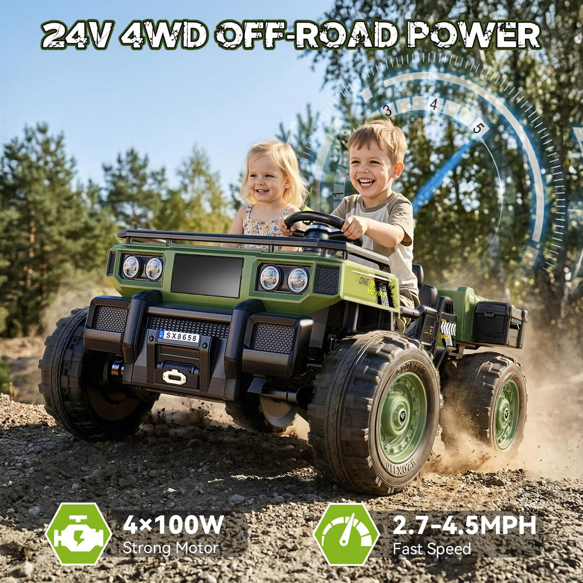 24V 4WD 2-Seater Ride on Dump Truck T93930