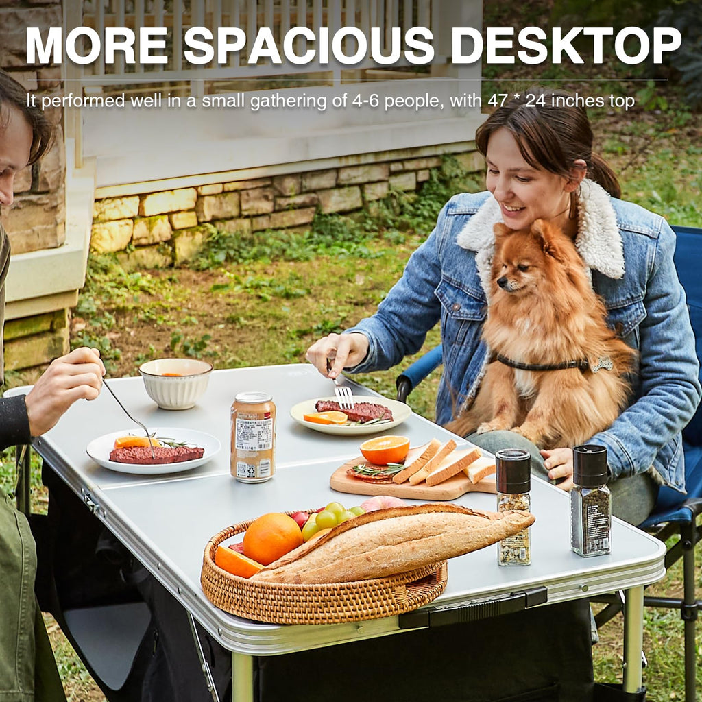 Folding Camping Table with Storage V3669