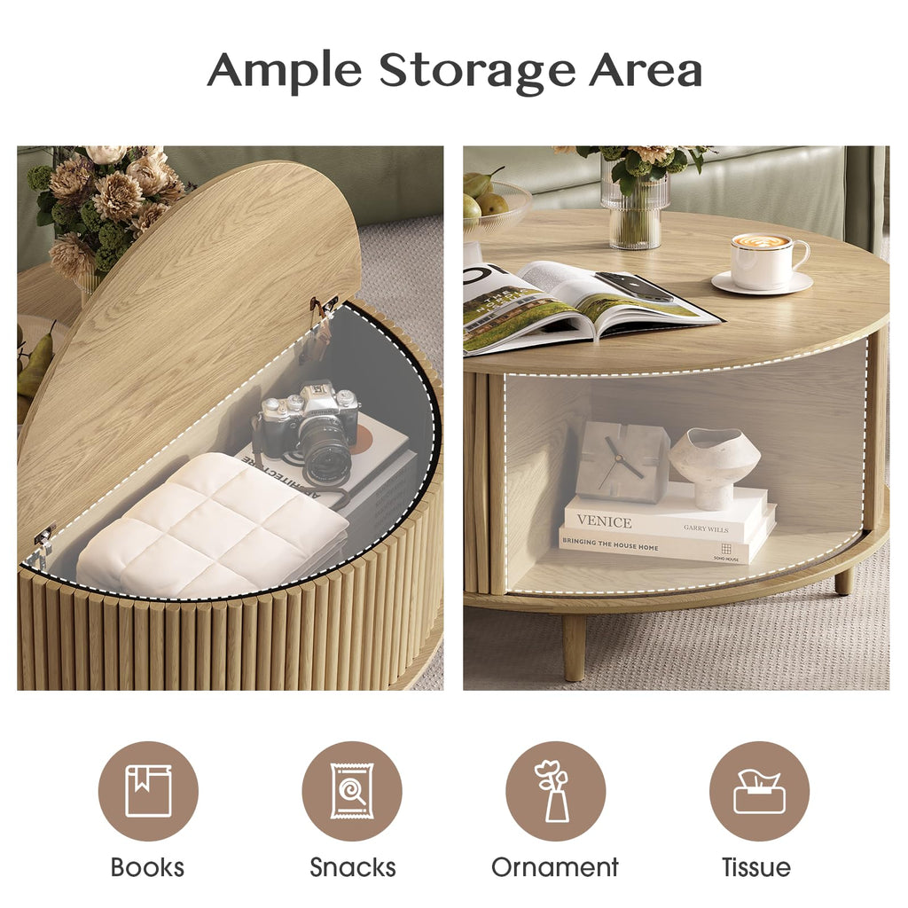 31.5" Round Coffee Table with Storage G51658
