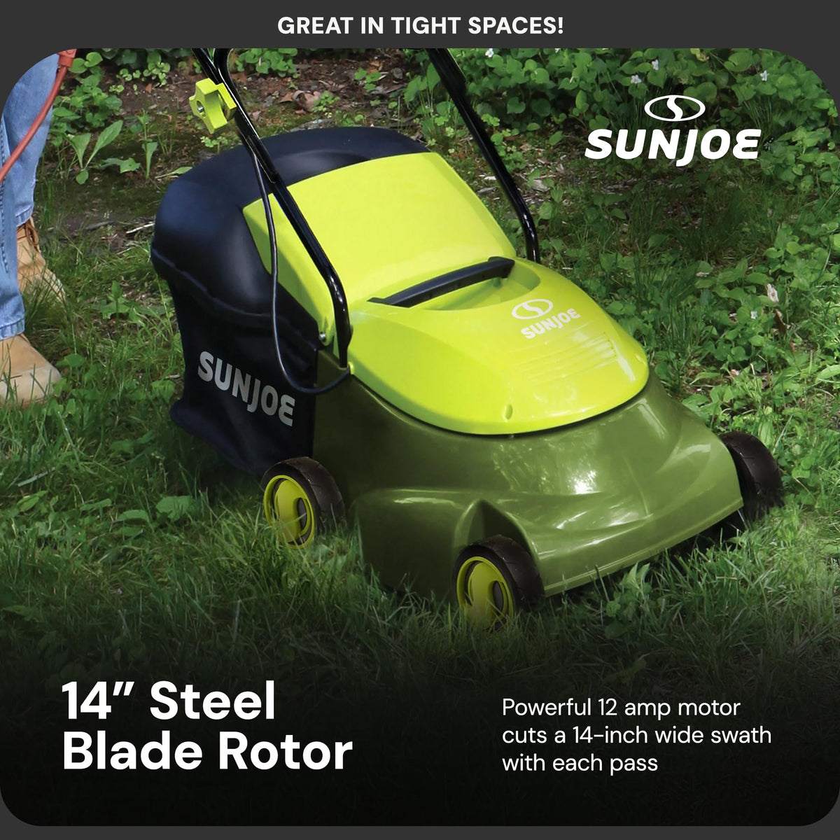14-Inch 12-Amp Electric Lawn Mower with 10.6-Gallon Bag B9928