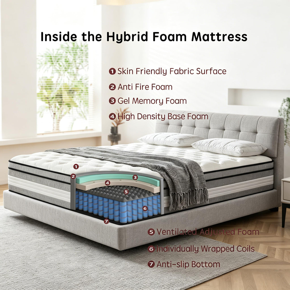 10 Inch Cooling Hybrid Full Mattress L590916