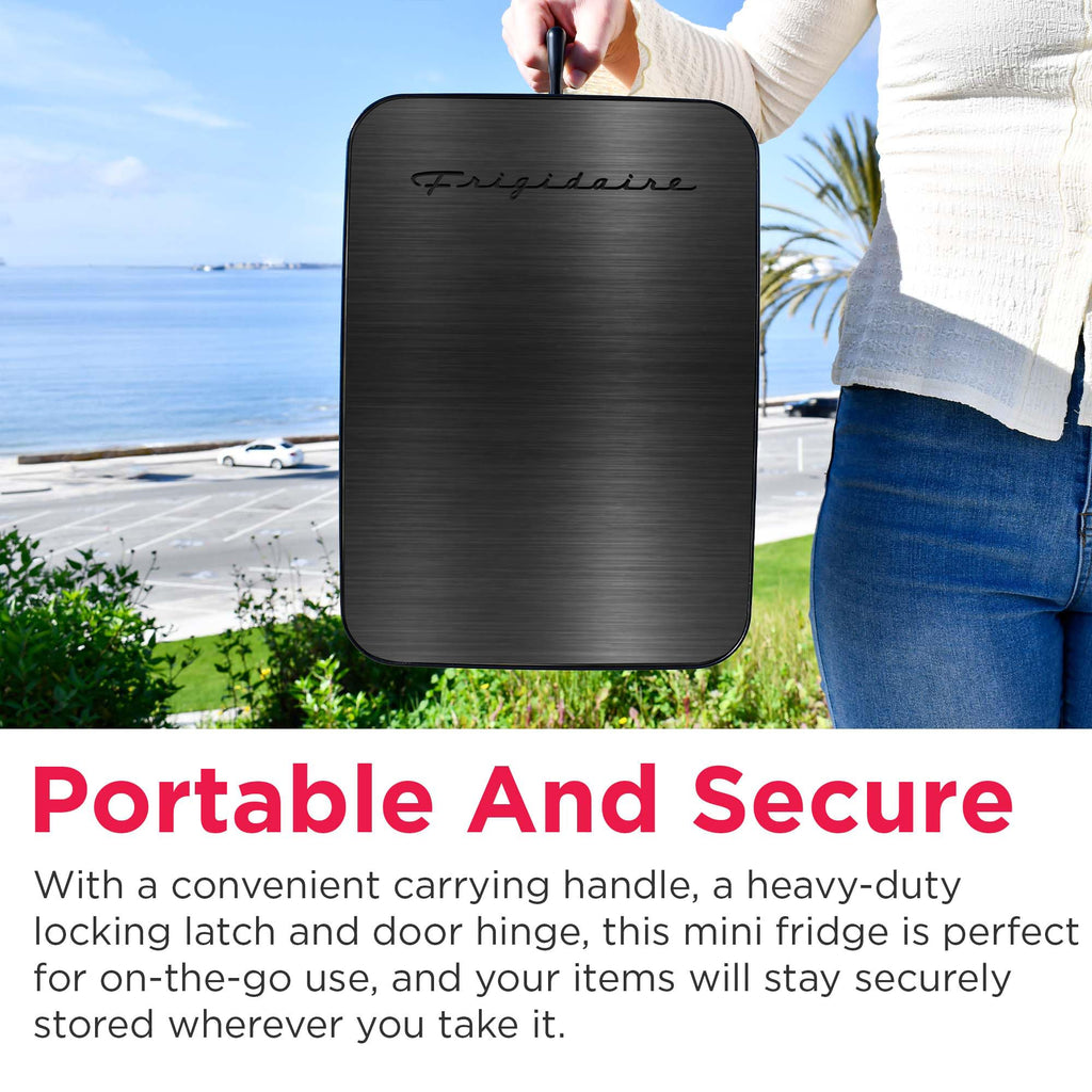 10L Brushed Black Stainless Mini Personal Fridge Cooler K650780