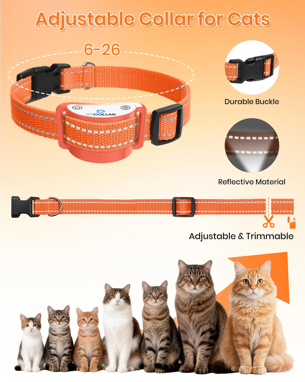 Lightweight Waterproof Cat Training Collar with Remote Q494