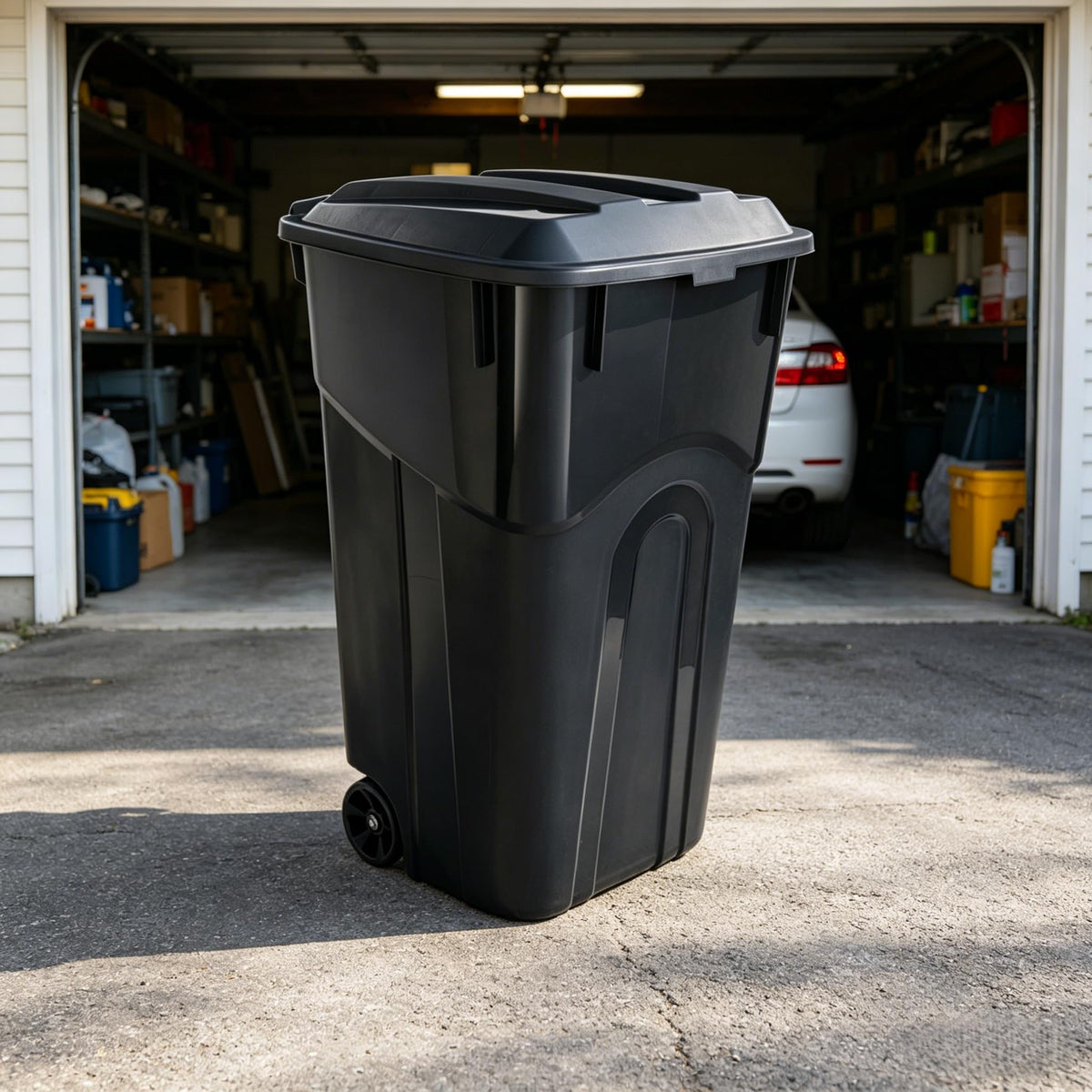 32 Gallon Wheeled Plastic Trash Can with Lid I748039