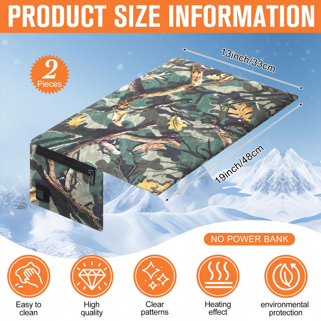 2 Pcs Heated Hunting Seat Cushion Pad Z355