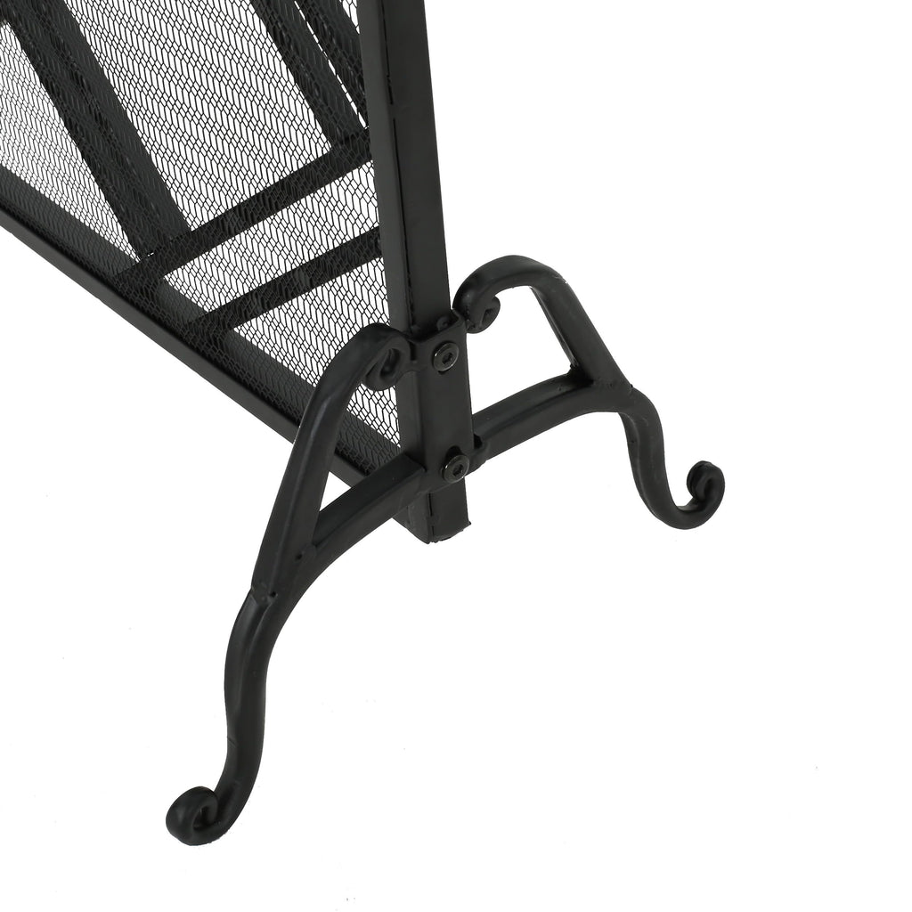 Black Wrought Iron Fireplace Screen D613