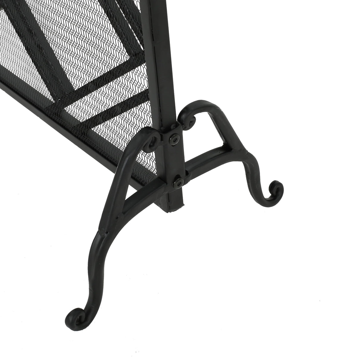 Black Wrought Iron Fireplace Screen D613