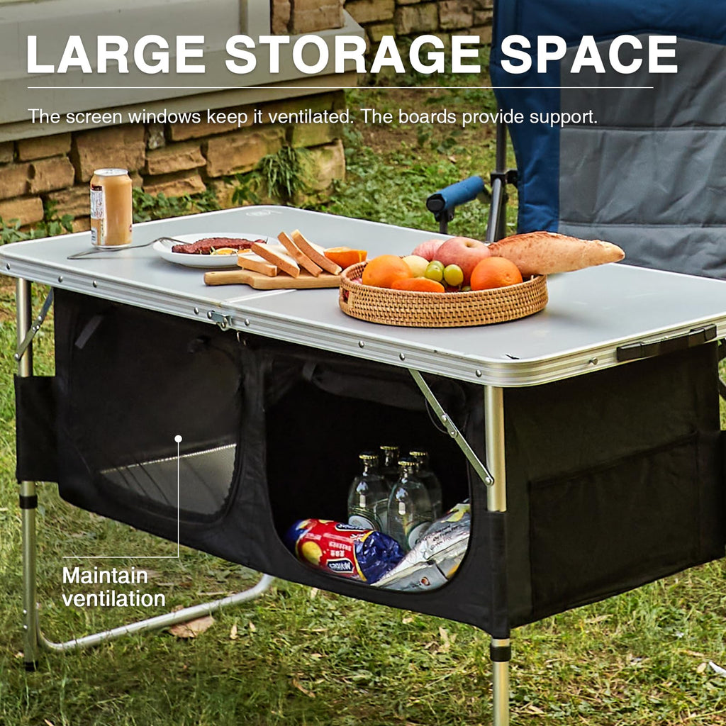 Folding Camping Table with Storage V3669