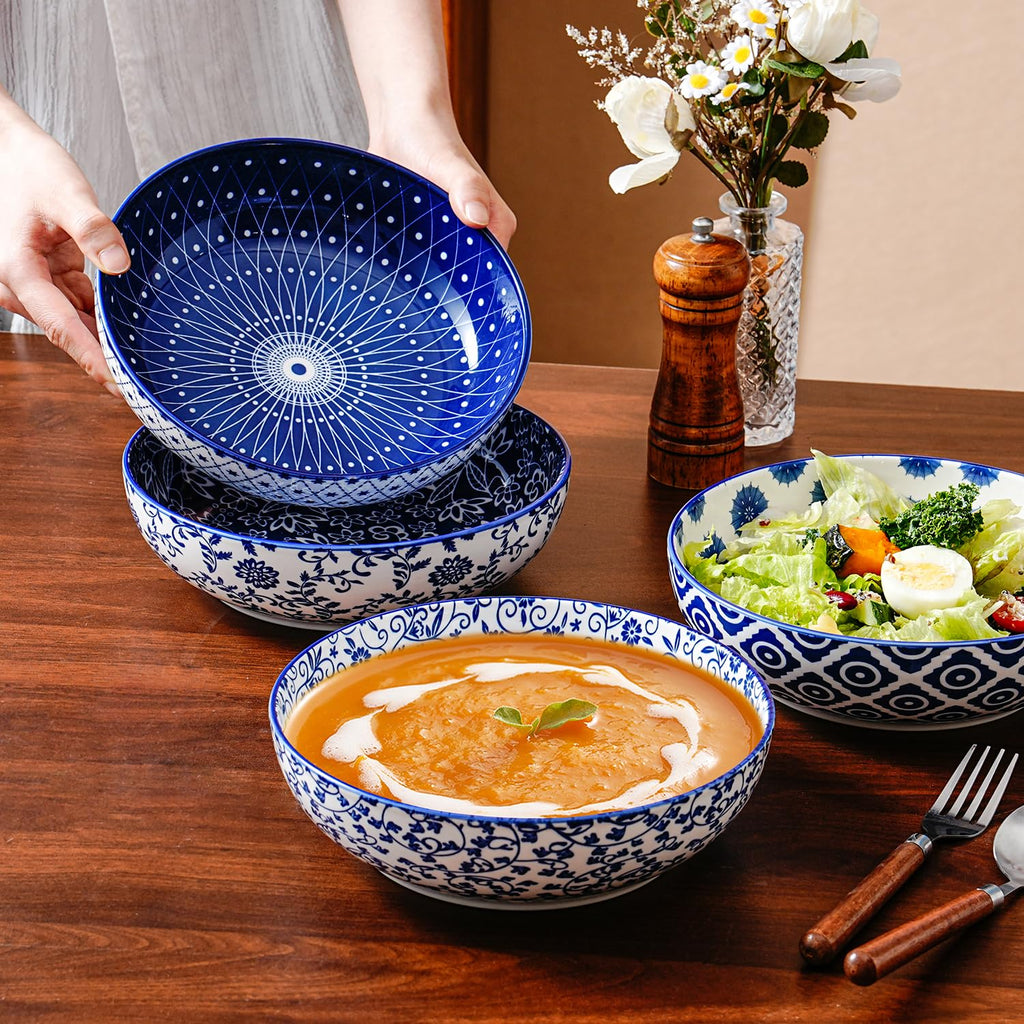 45 OZ Ceramic Pasta Bowls Set of 4 F128