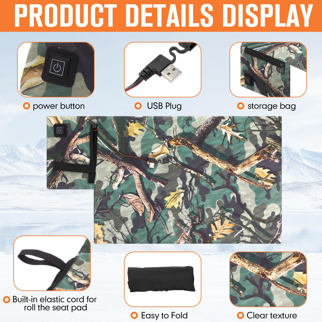 2 Pcs Heated Hunting Seat Cushion Pad Z355