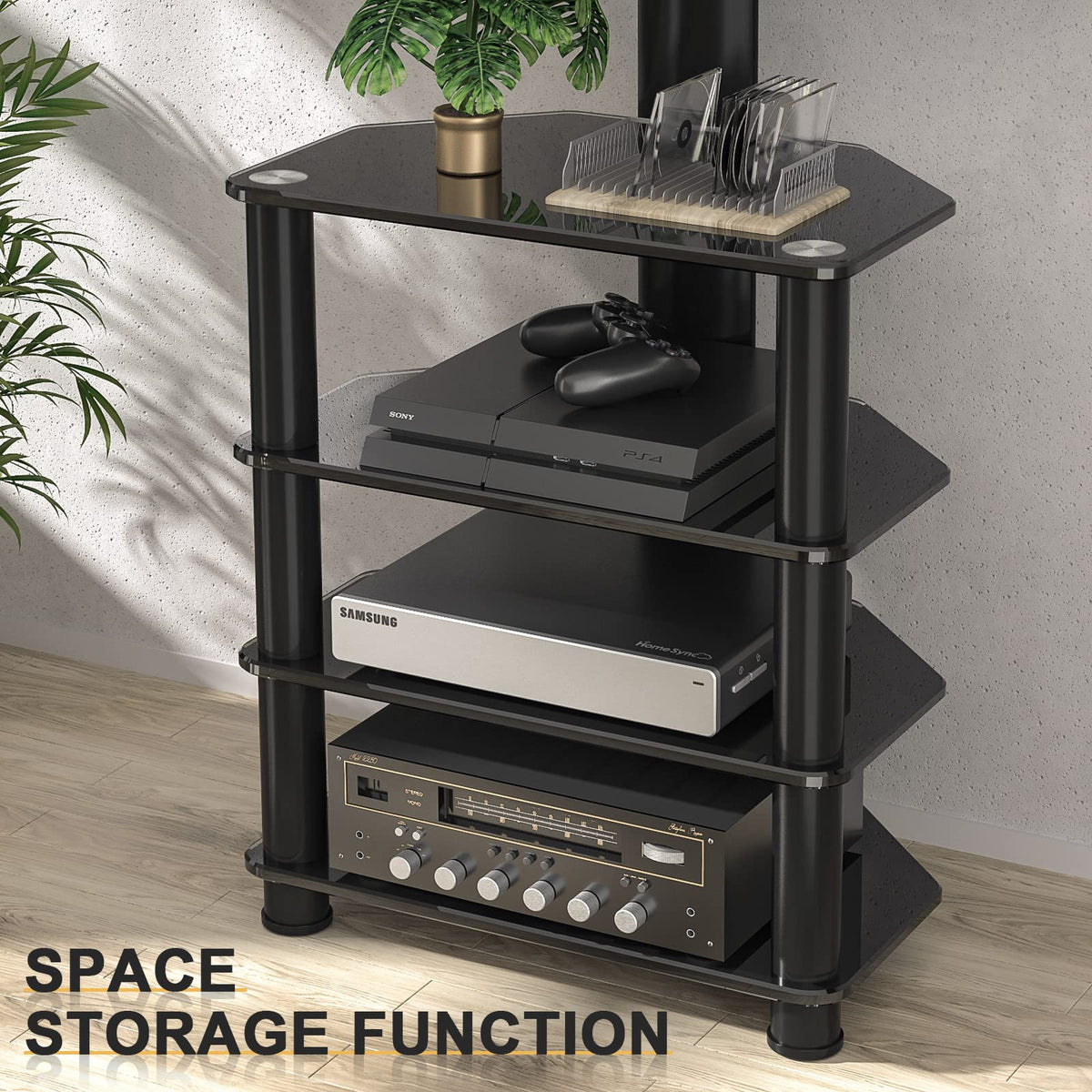 4-Tiers Swivel TV Stand for 32-70 inch TVs U712