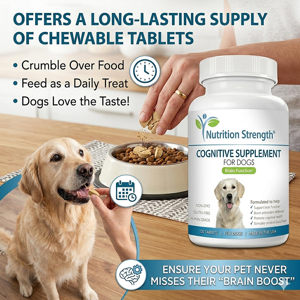 120 Chewable Tablets Cognitive Support Dog Supplement S626651