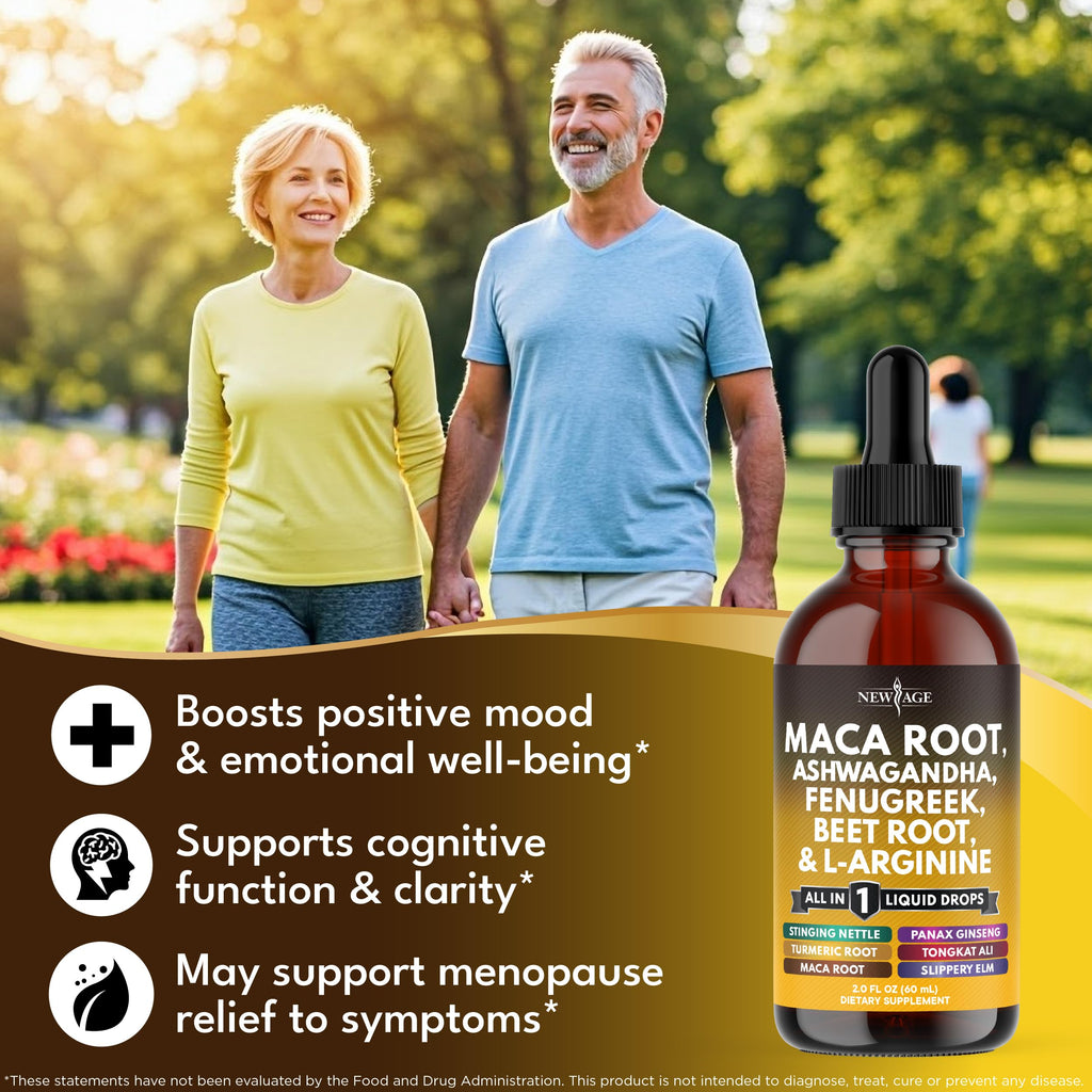 Organic Maca Root Liquid Drops with Ashwagandha 8oz B152