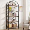 75 Inch Tall Arched 5-Tier Bookshelf O499276