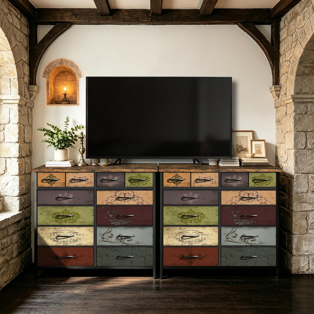 12 Drawer Fabric Dresser L527480