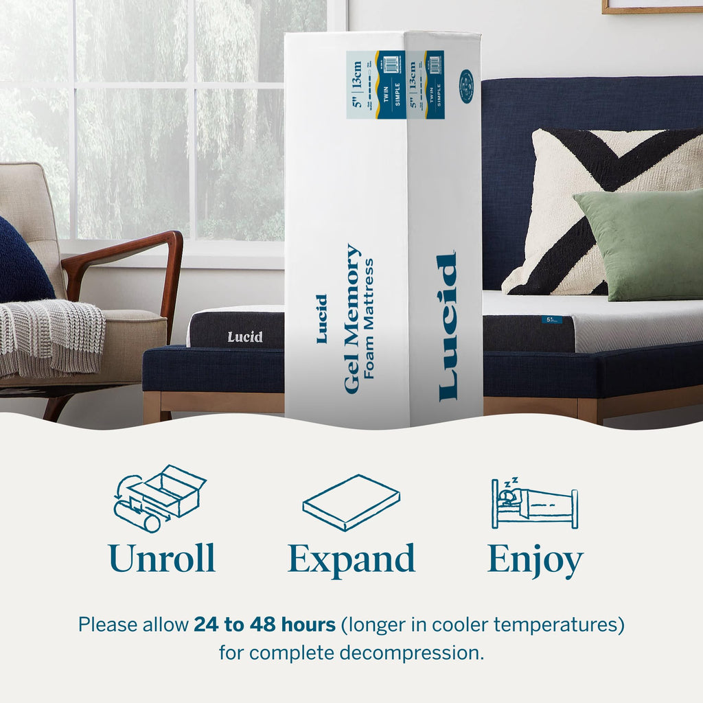 5" Firm Gel Memory Foam Mattress Twin Size A5425