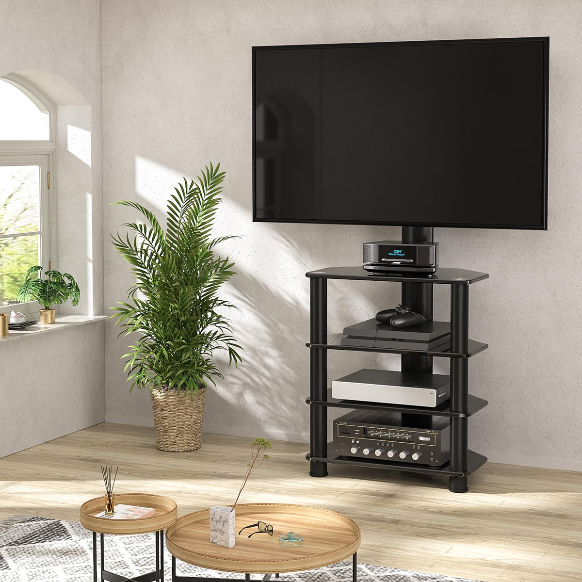 4-Tiers Swivel TV Stand for 32-70 inch TVs U712