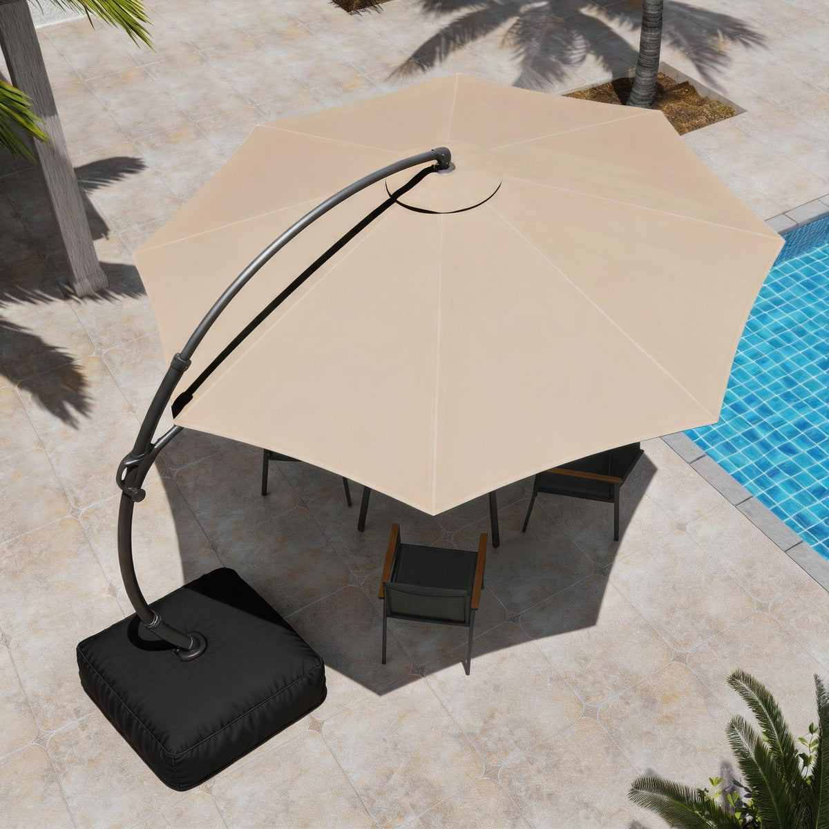 Patio Cantilever Umbrella with Base K799
