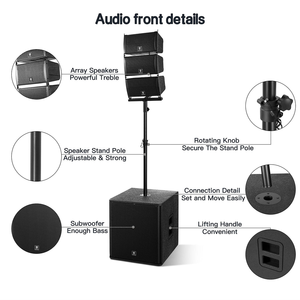Powered PA Speaker System 6 Line Array Speakers 2PCS 18 Inch Subwoofers X33317