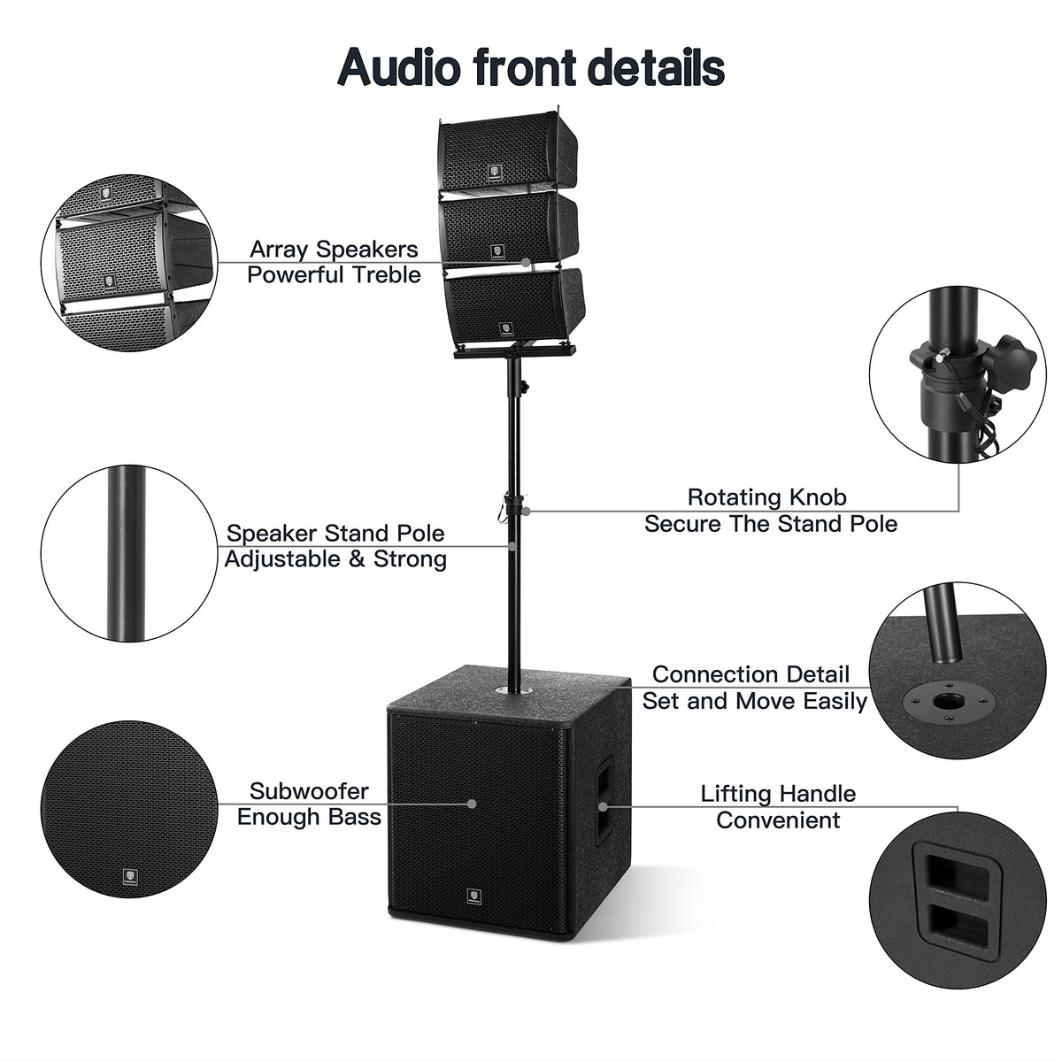 Powered PA Speaker System 6 Line Array Speakers 2PCS 18 Inch Subwoofers X33317