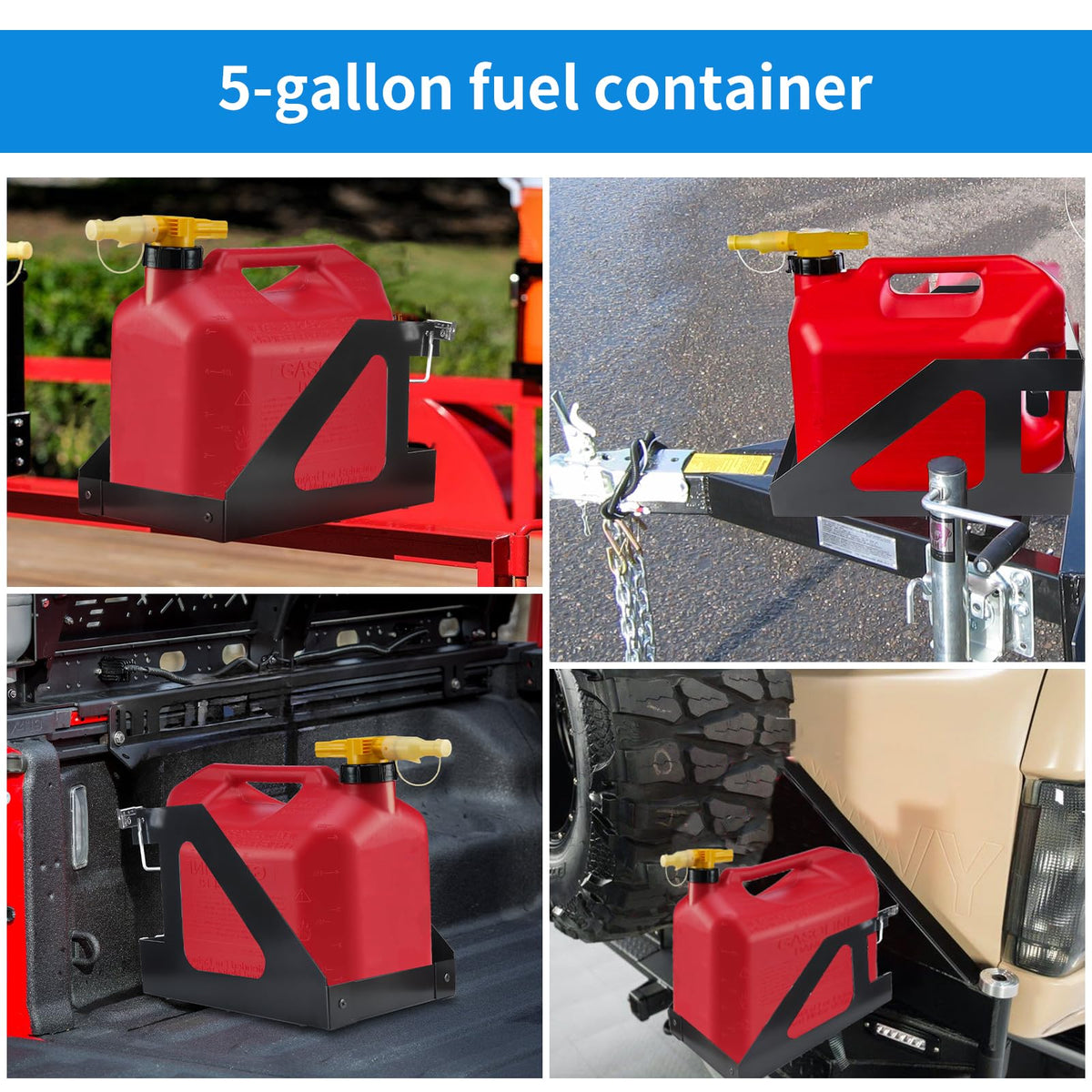 5 Gallon Gas Can Holder with Anti-Theft Lock C8042
