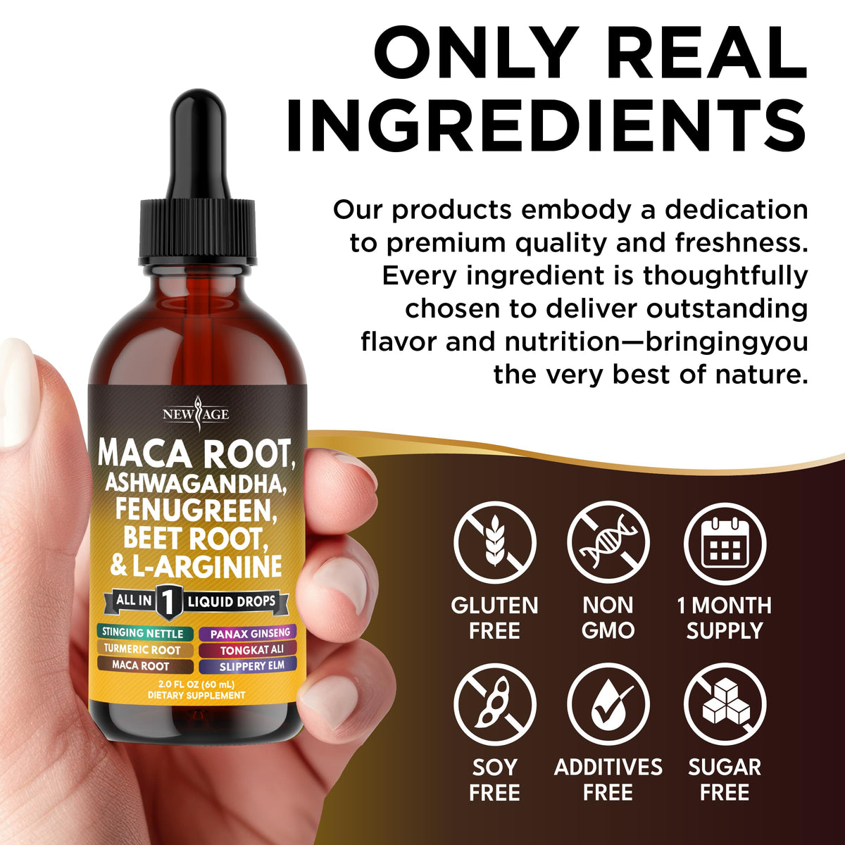 Organic Maca Root Liquid Drops with Ashwagandha 8oz B152