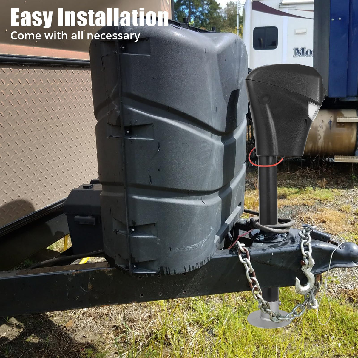 12V DC Electric Trailer Jack 3500 lbs A-Frame Tongue Jack with LED Light V49497