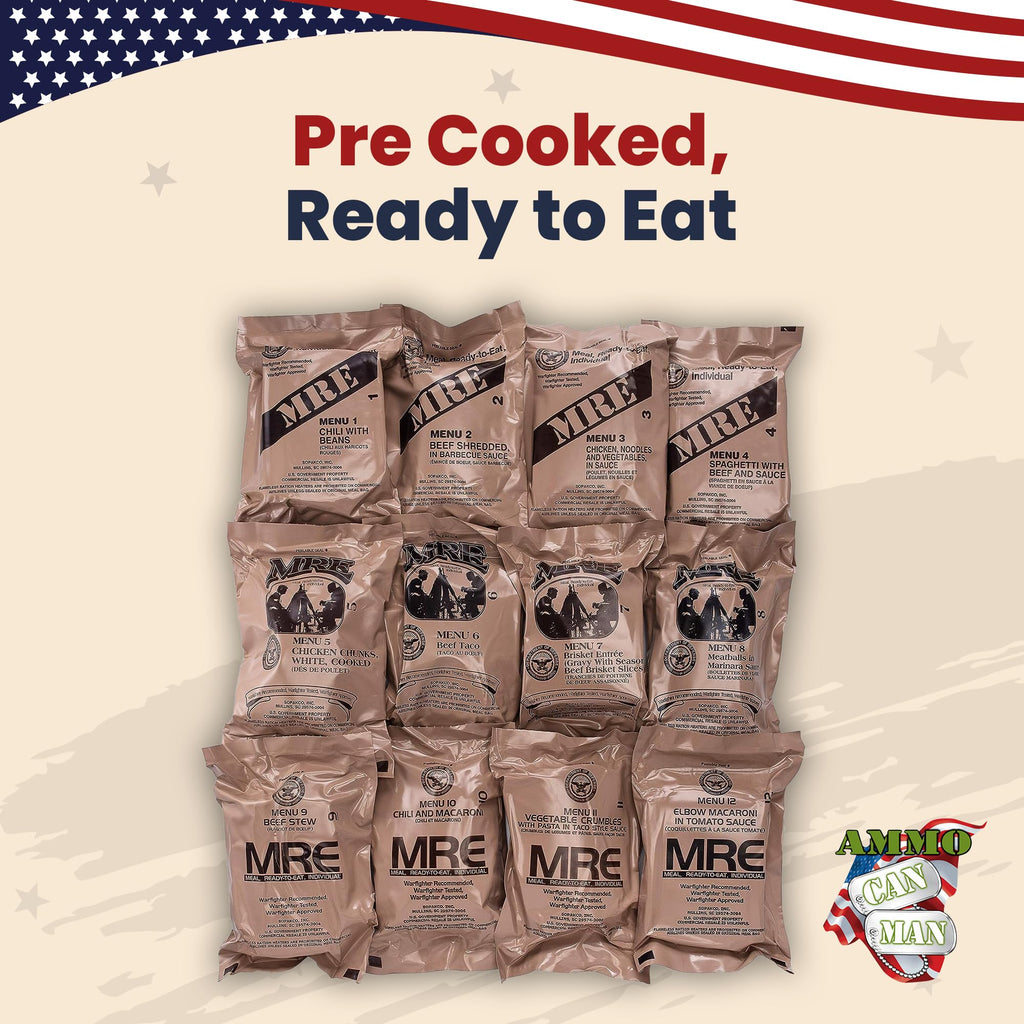 US Military MRE Case Menus 1-12 J933