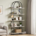 5-Tier Open Arched Bookshelf with Metal Frame N222955