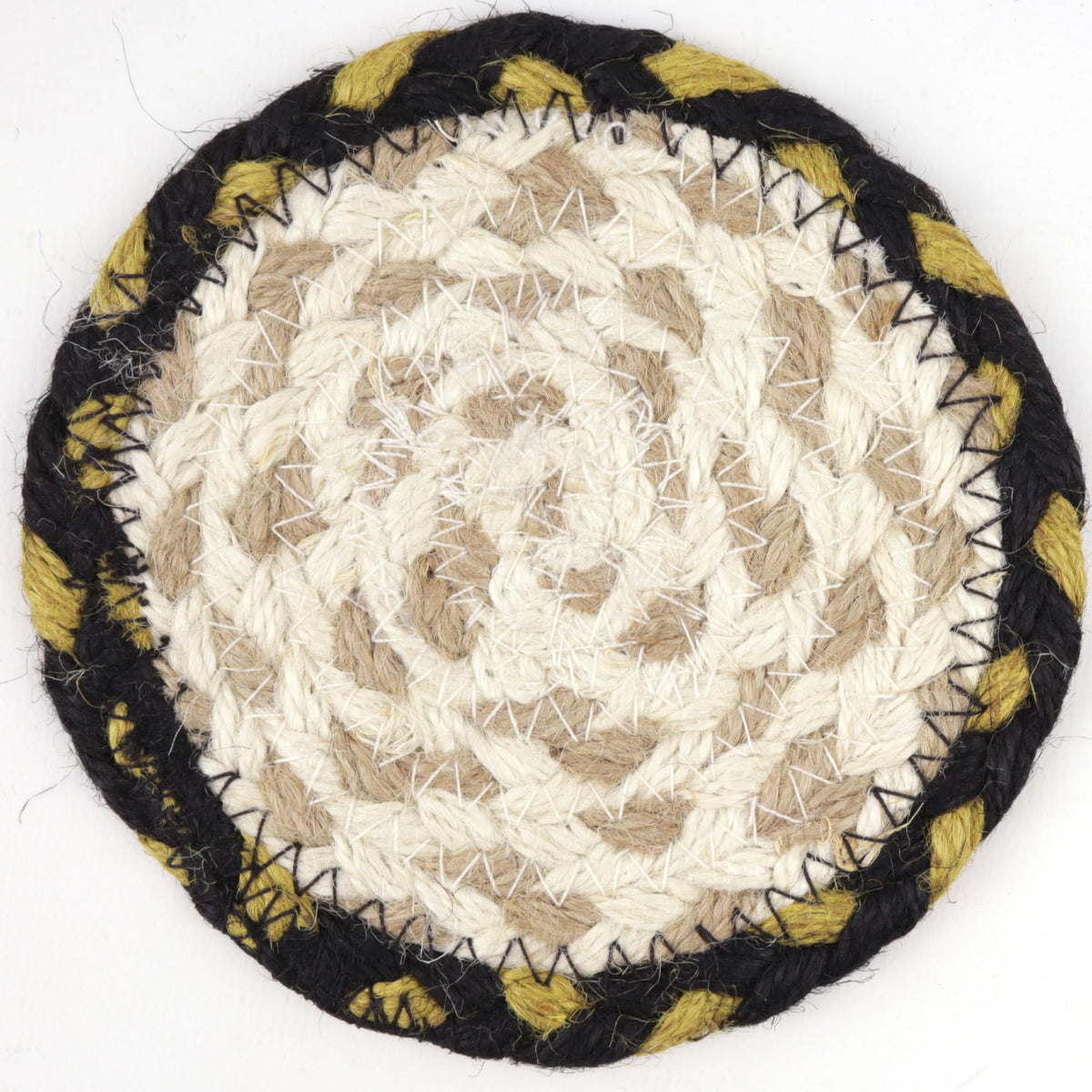 Braided Jute Coasters with Black Bear Design, Set of 2 Z120695