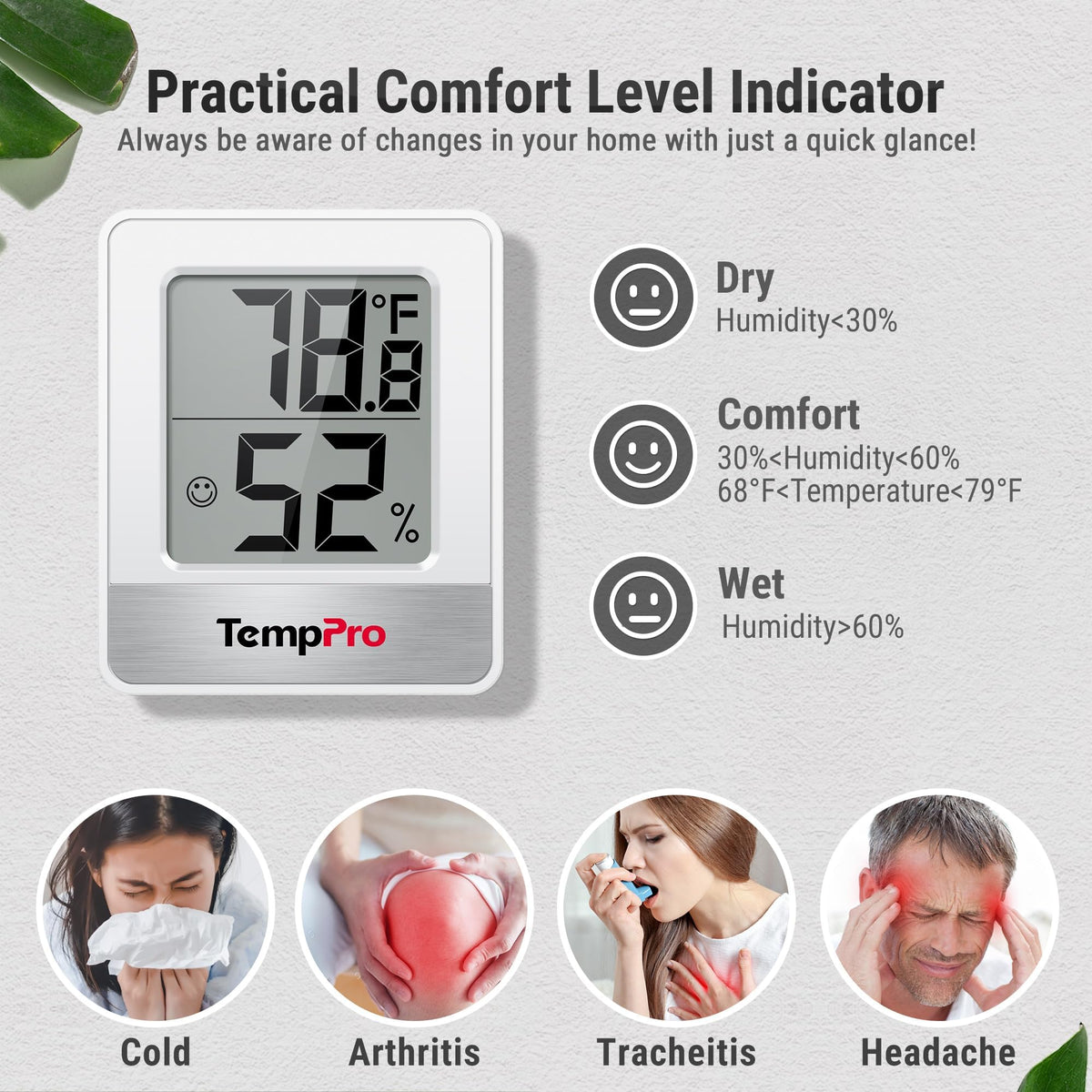 Digital Hygrometer Indoor Thermometer A7477