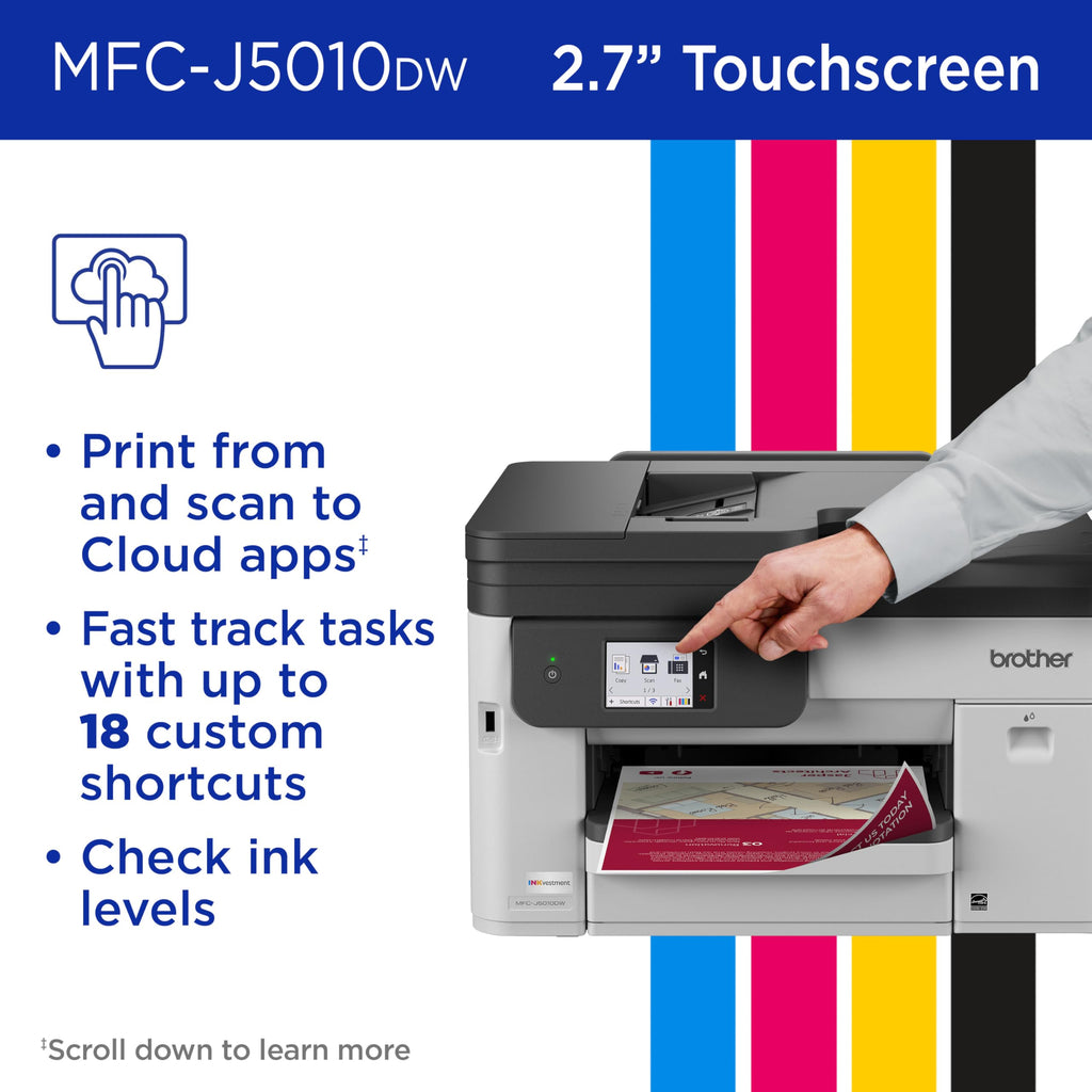 Wireless Color Inkjet All-in-One Printer with 2-Sided Copy & Scan V969