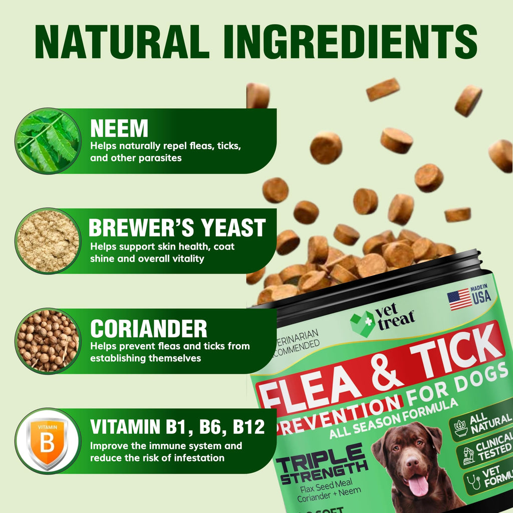 Flea and Tick Chewables for Dogs Chicken 120 Soft Treats S813