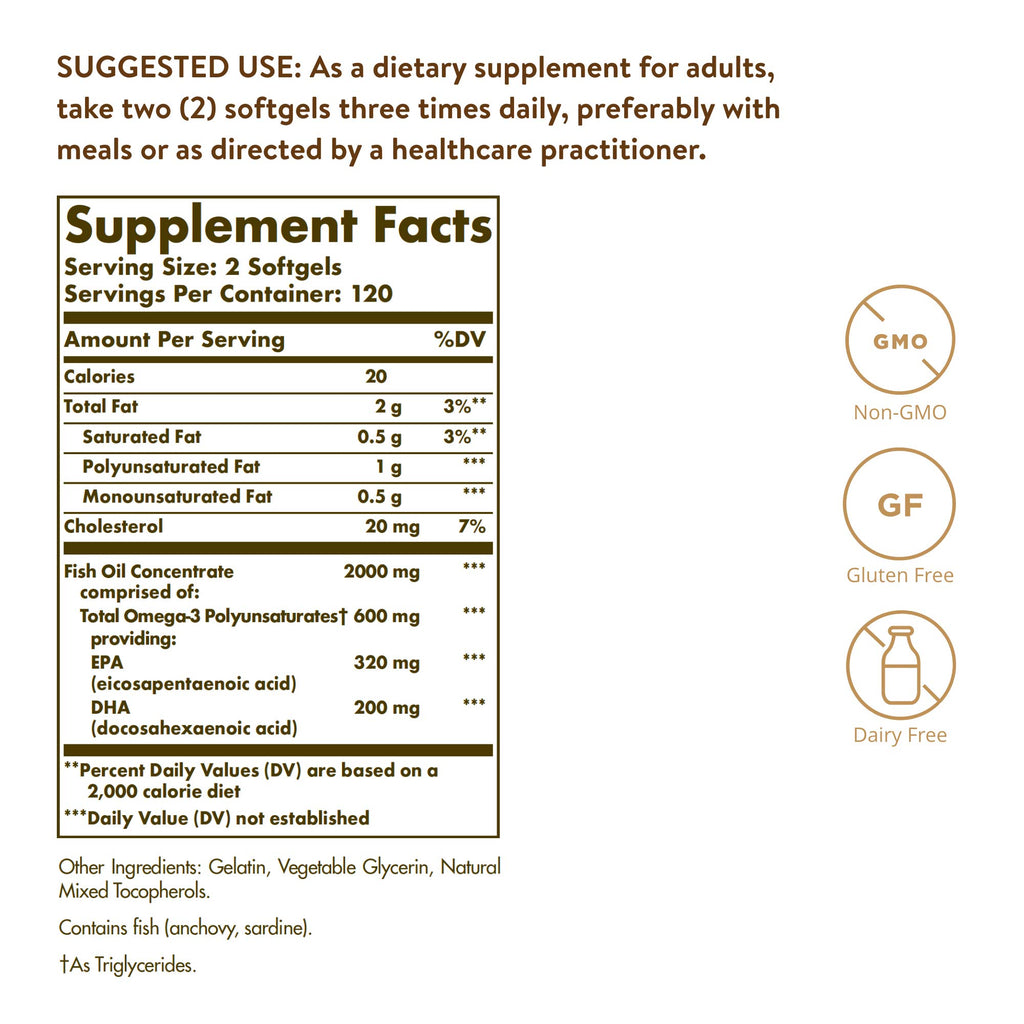 Omega-3 Fish Oil Concentrate 240 Softgels E97317