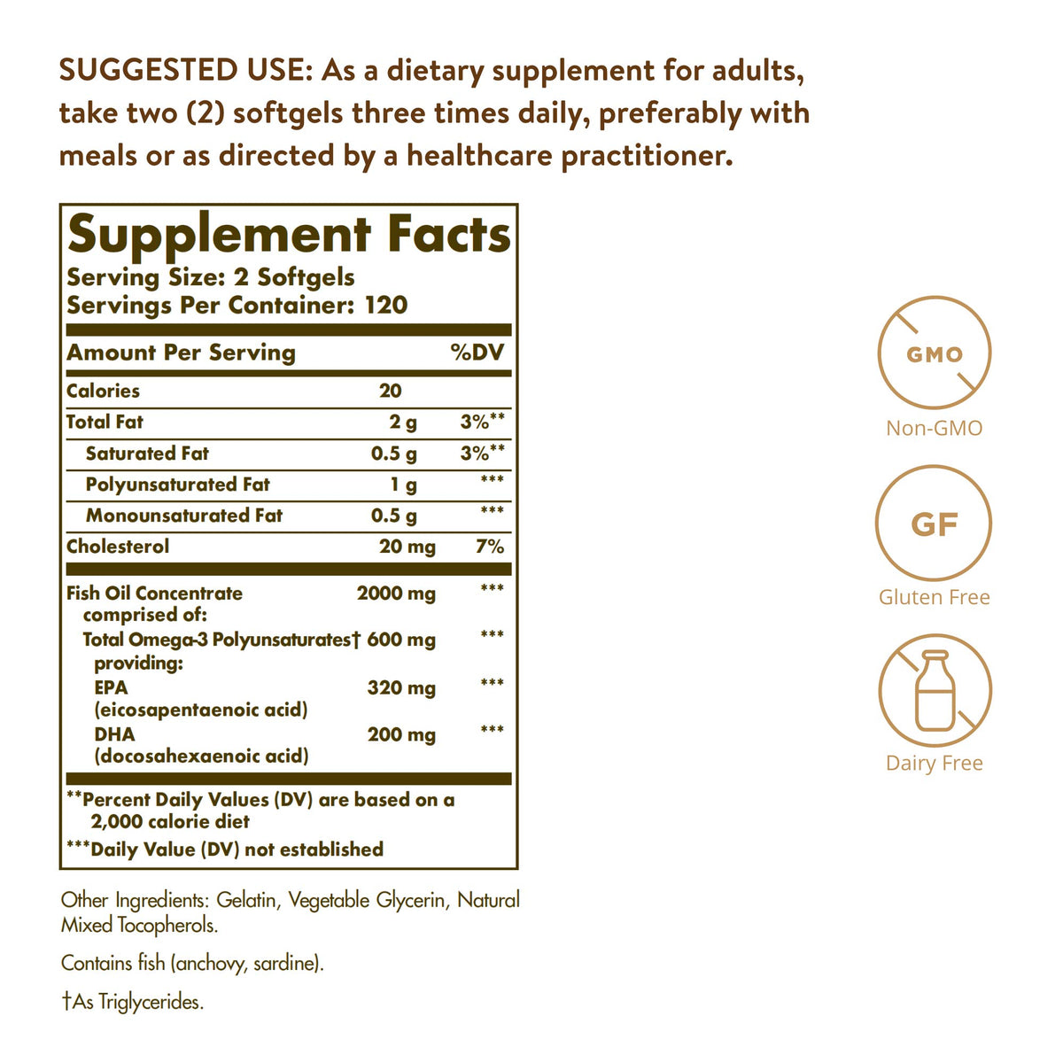 Omega-3 Fish Oil Concentrate 240 Softgels E97317