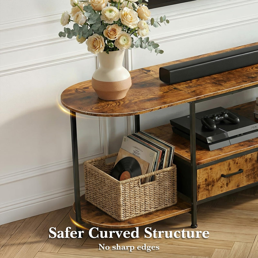 63" TV Stand with 2 Fabric Drawers E597