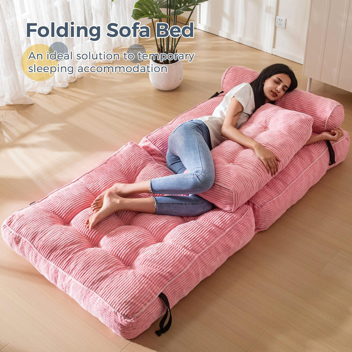 Folding Sofa Bed with Pillow O7477