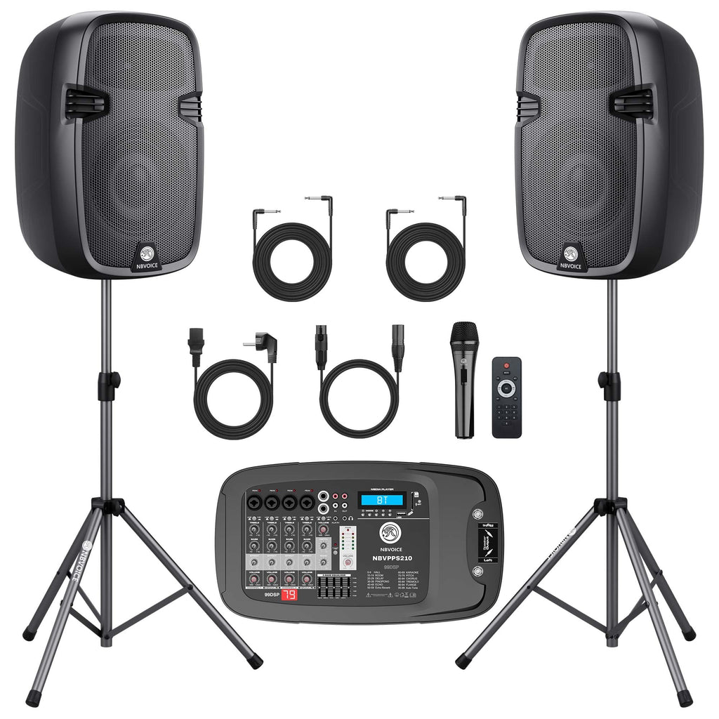 10" 600W Powered PA System with 8-Channel Mixer Y84075