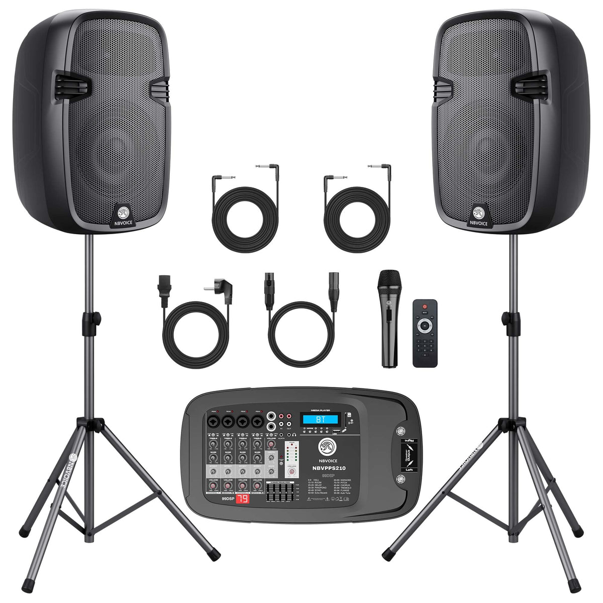 10" 600W Powered PA System with 8-Channel Mixer Y84075